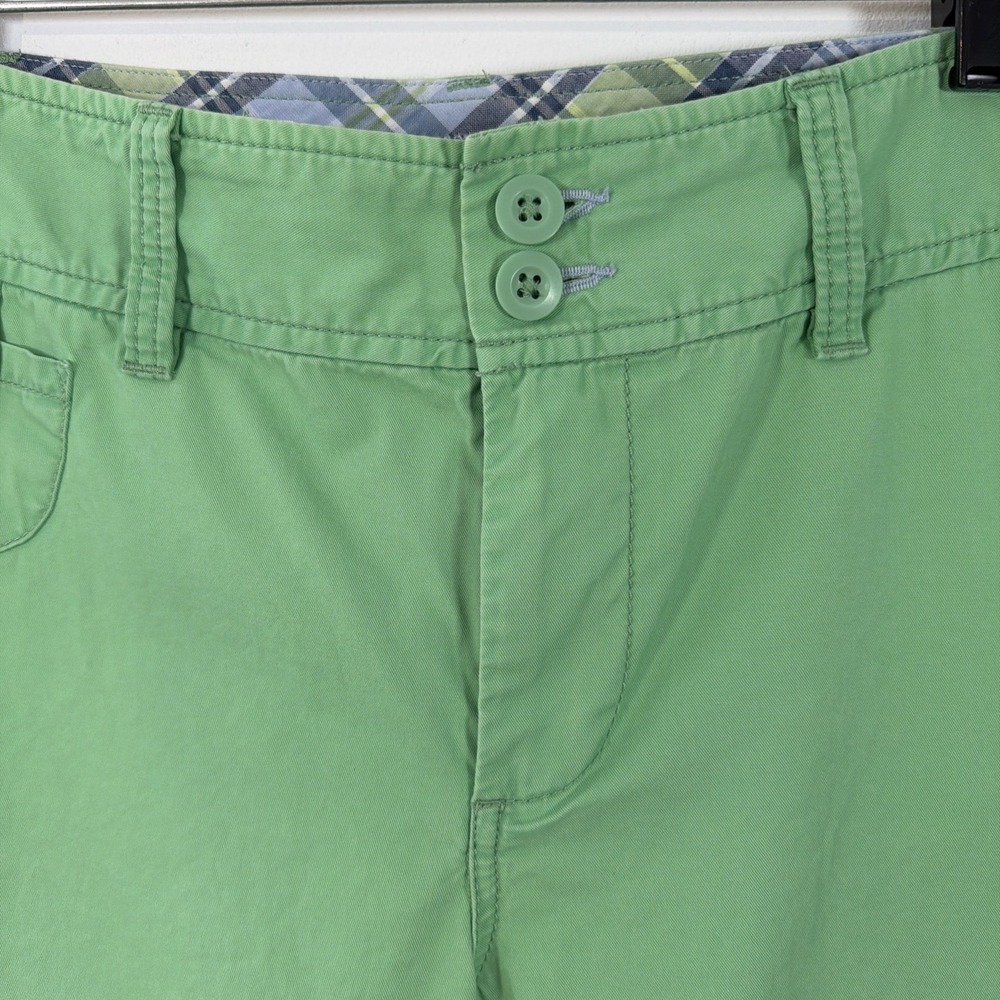 LL Bean Women's 10 Regular Green Relaxed Fit Cotton Trouser Pants Pockets Spring - Picture 3 of 10